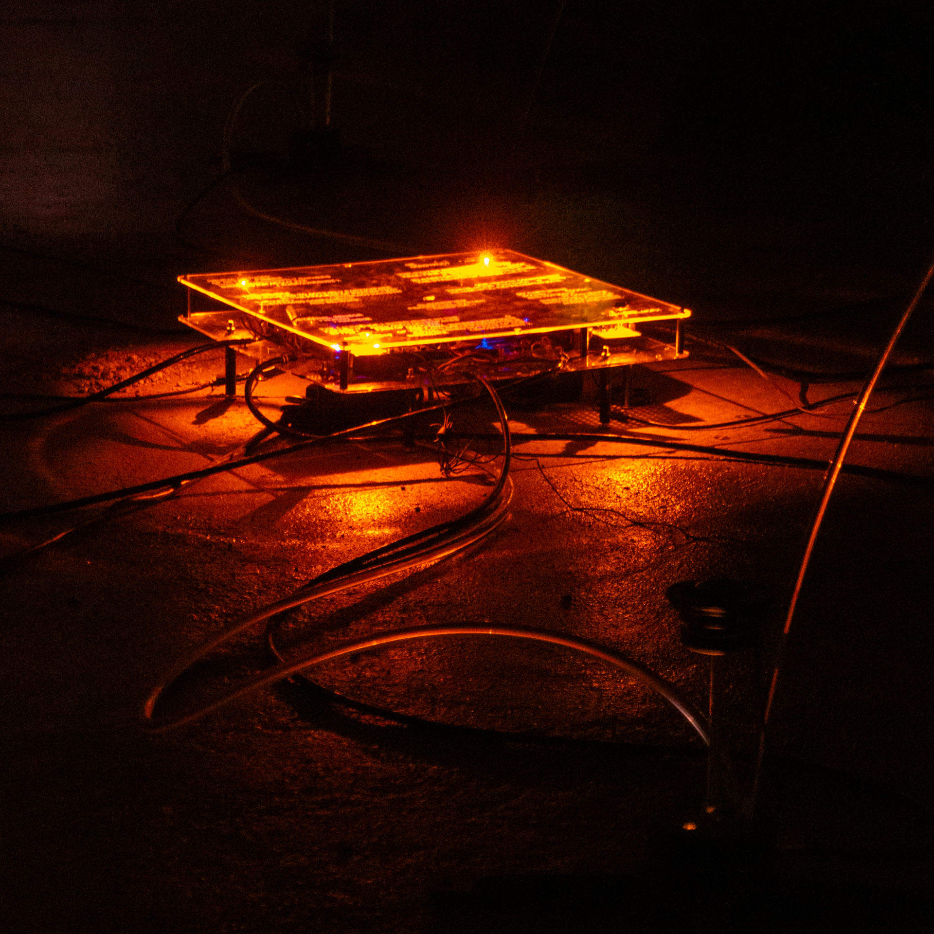 Receptor installation close-up with ambient light